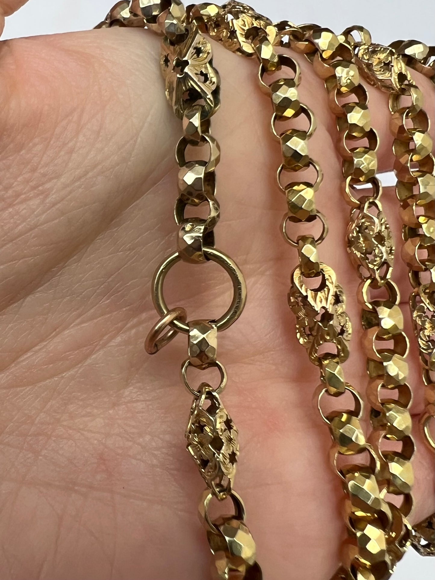 Victorian Fancy Link 9ct Gold Albert Chain Necklace. Reserved, please enquire