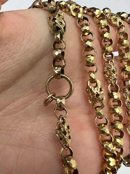 Victorian Fancy Link 9ct Gold Albert Chain Necklace. Reserved, please enquire