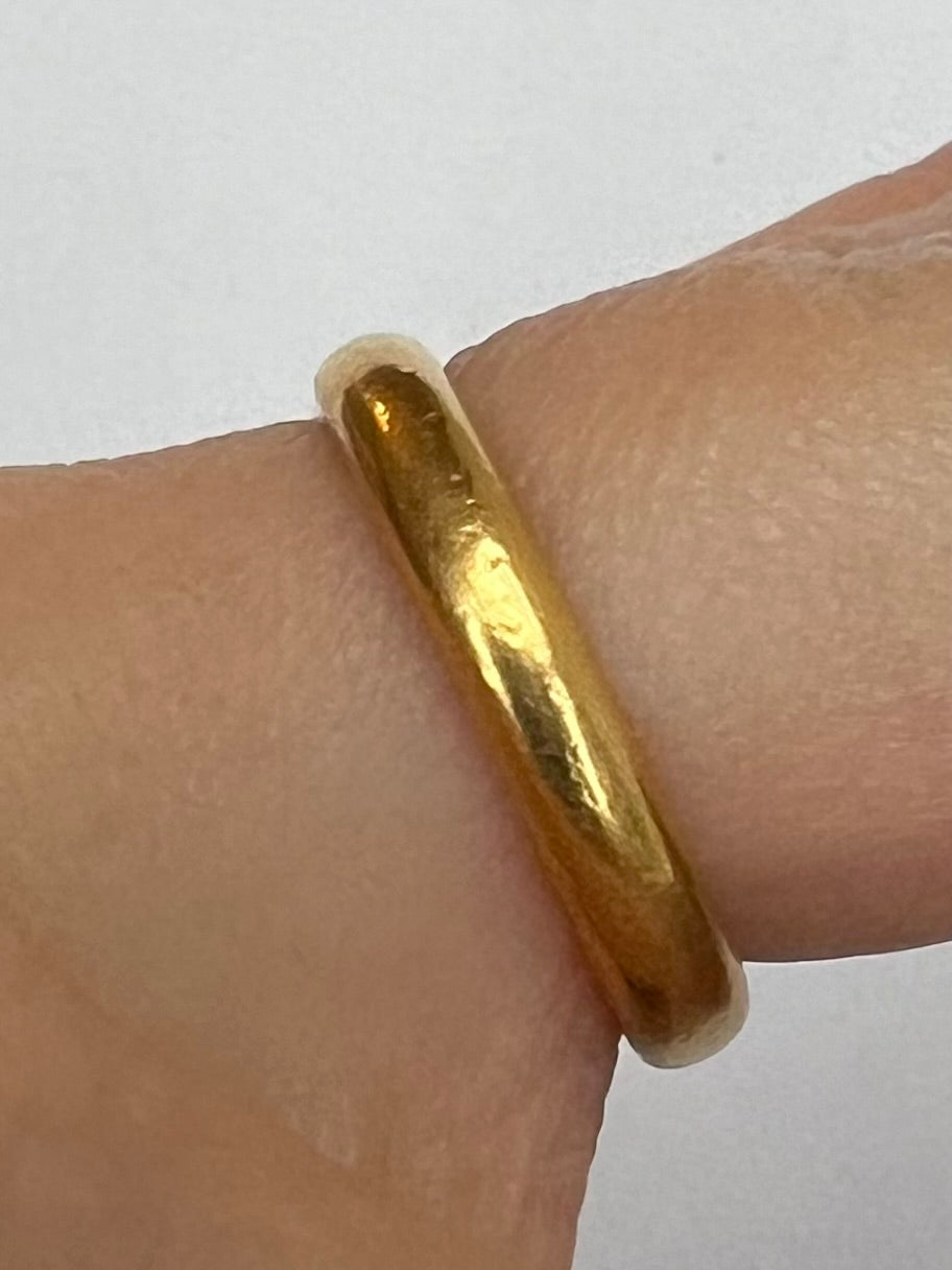 Vintage 22ct Gold Donut Wedding Band Ring 1965 Charles Green & Sons