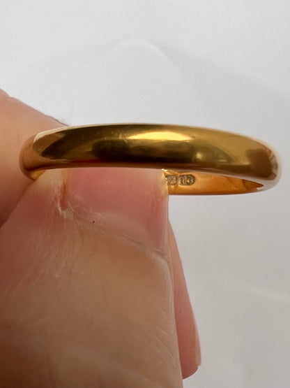 Gents Size V Unusual Large Size Antique 22ct Gold Wedding Band Ring