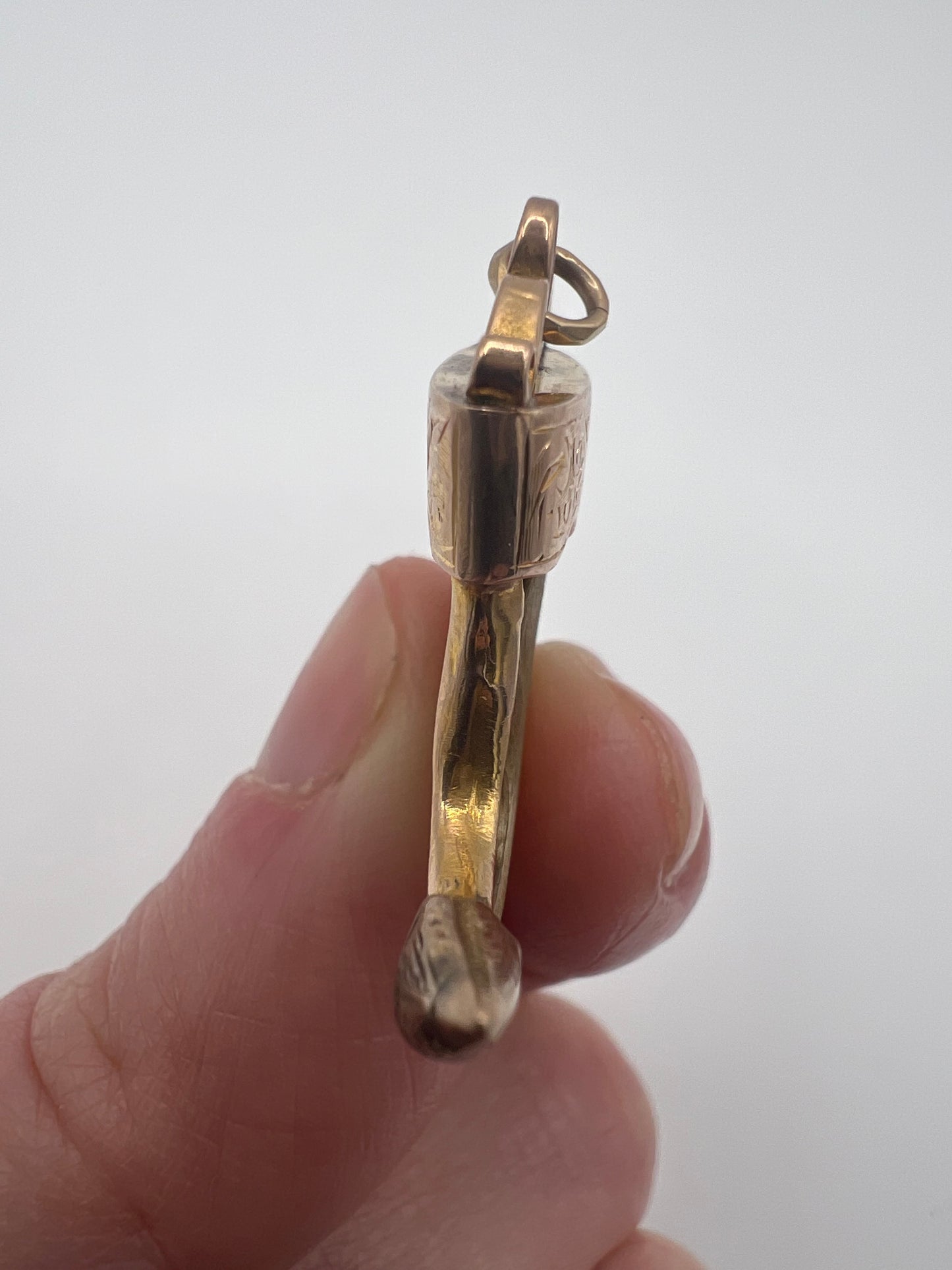 British Raj Victorian Gold Mounted Taxidermy Tiger Claw Trophy Pendant