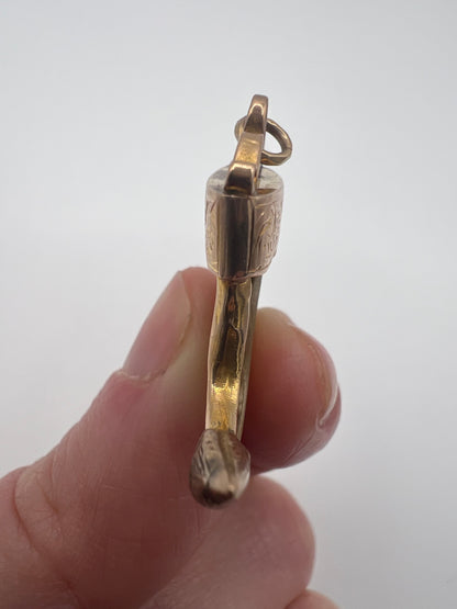 British Raj Victorian Gold Mounted Taxidermy Tiger Claw Trophy Pendant