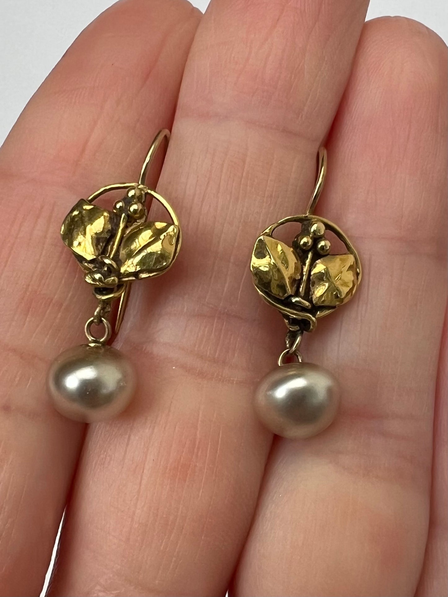 Rare Arts & Crafts Pearl Drop Earrings - Reserved, please enquire
