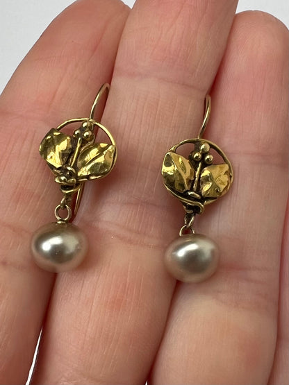Rare Arts & Crafts Pearl Drop Earrings - Reserved, please enquire