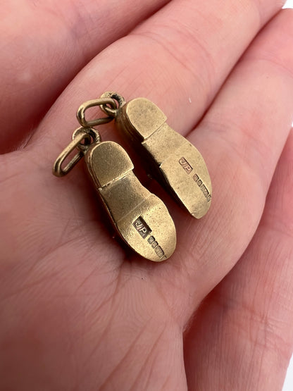 A Tiny Pair of Gold Shoes For Earrings or Charm Pendant