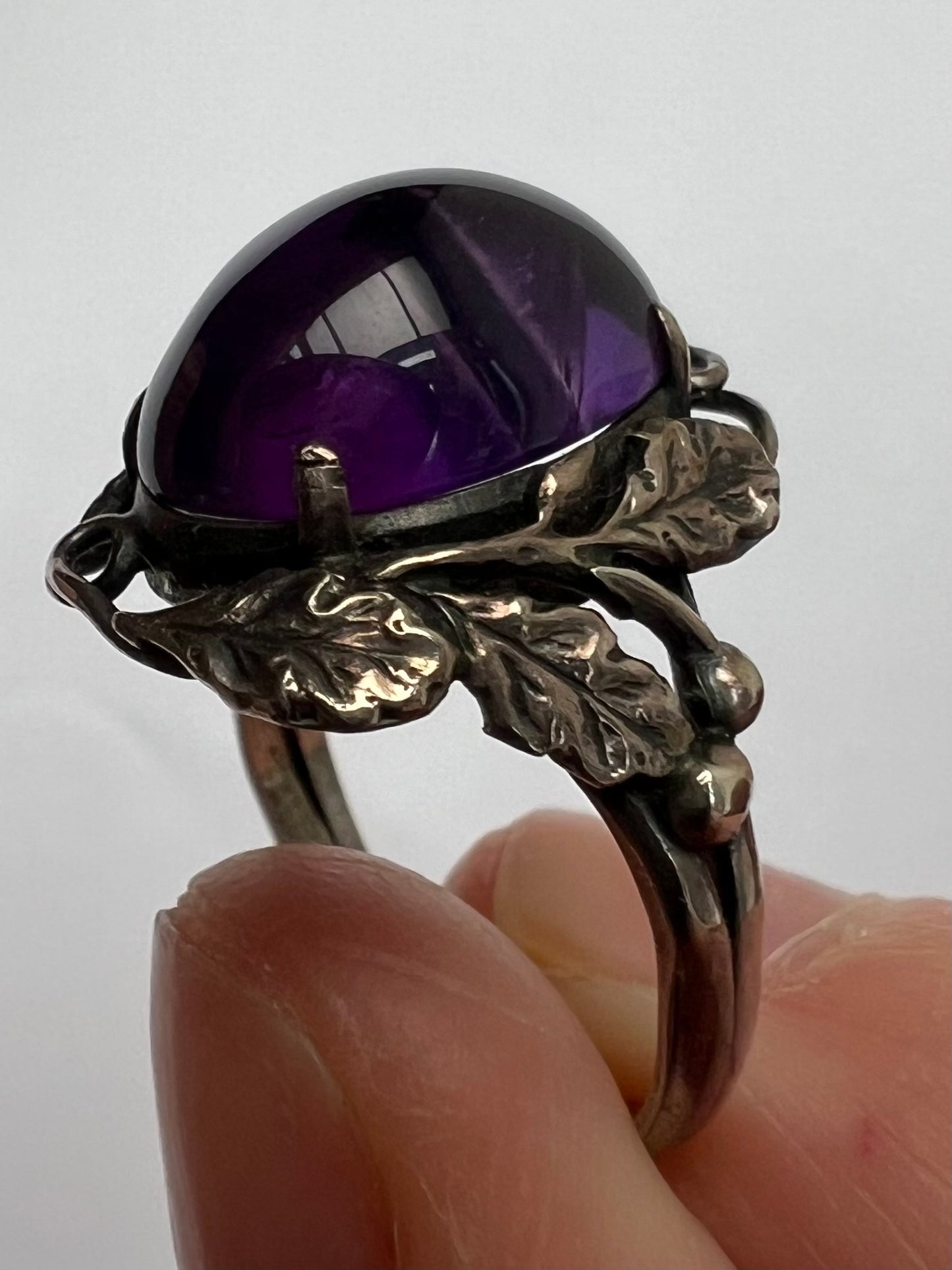 Arts & Crafts Silver Amethyst Ring