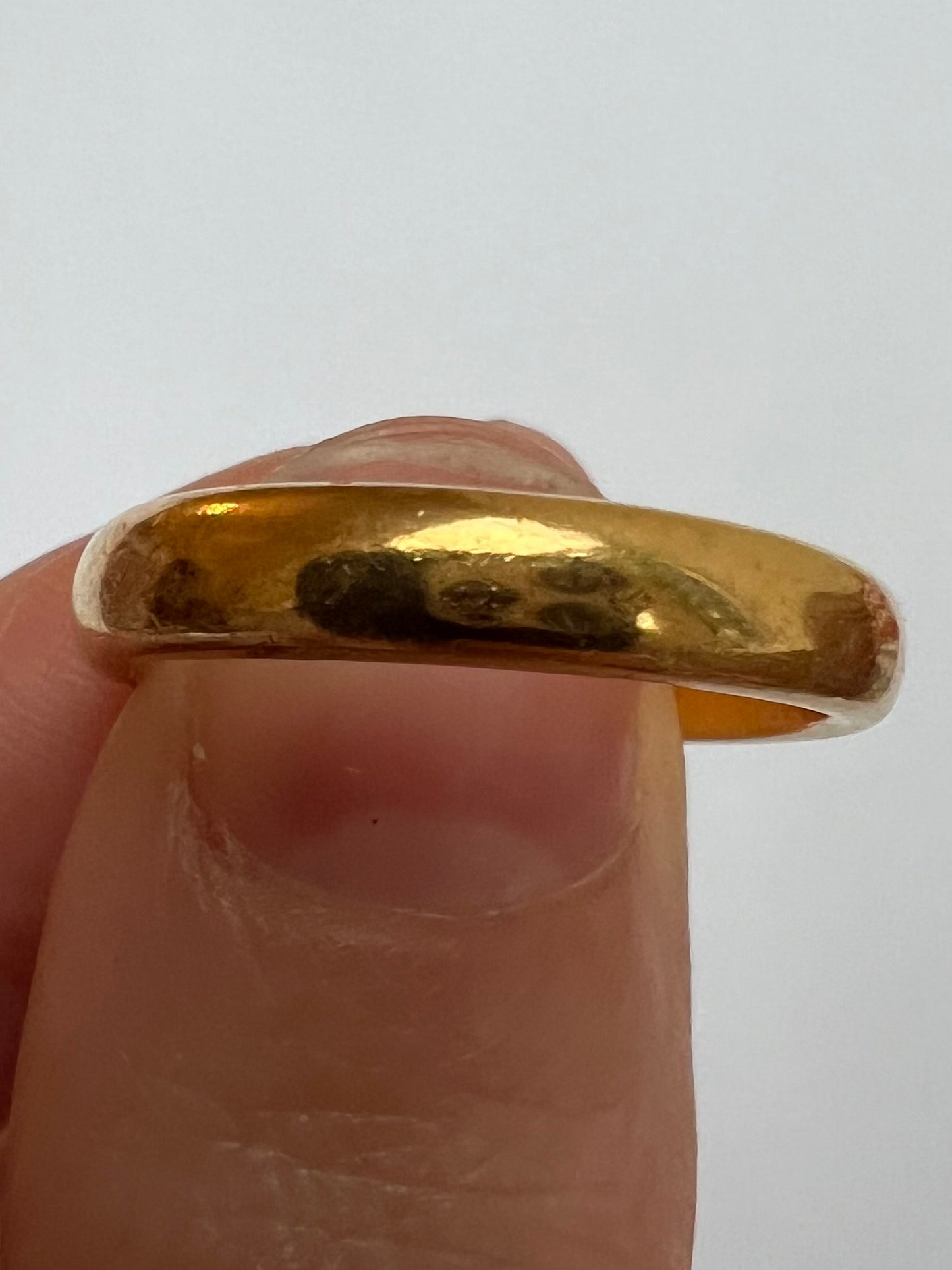 1856 Heavy Antique 22ct Gold Wedding Band Ring Size 7.5 / P