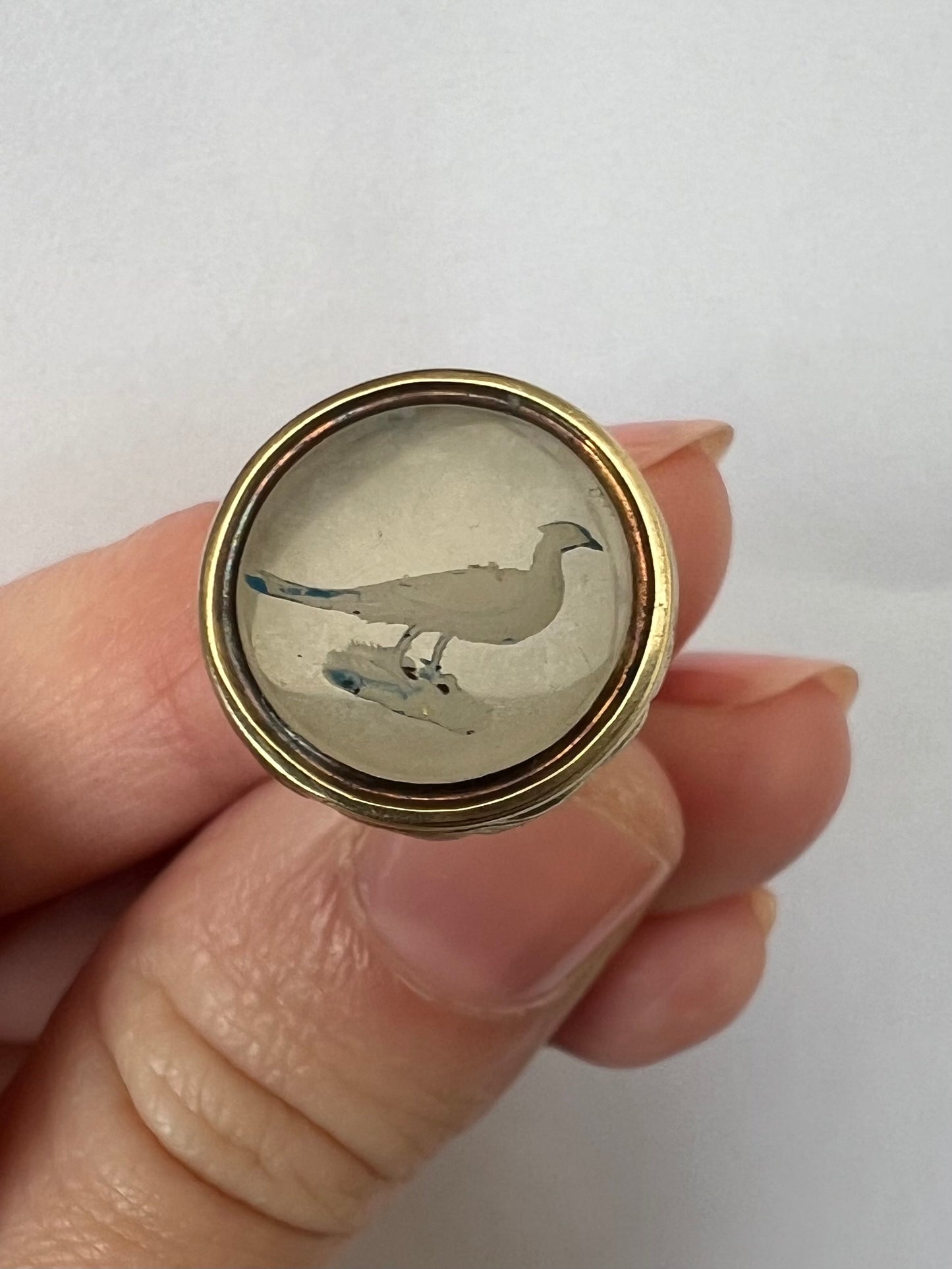 Georgian Multi Coloured Gold Bird Intaglio Fob Seal Pendant