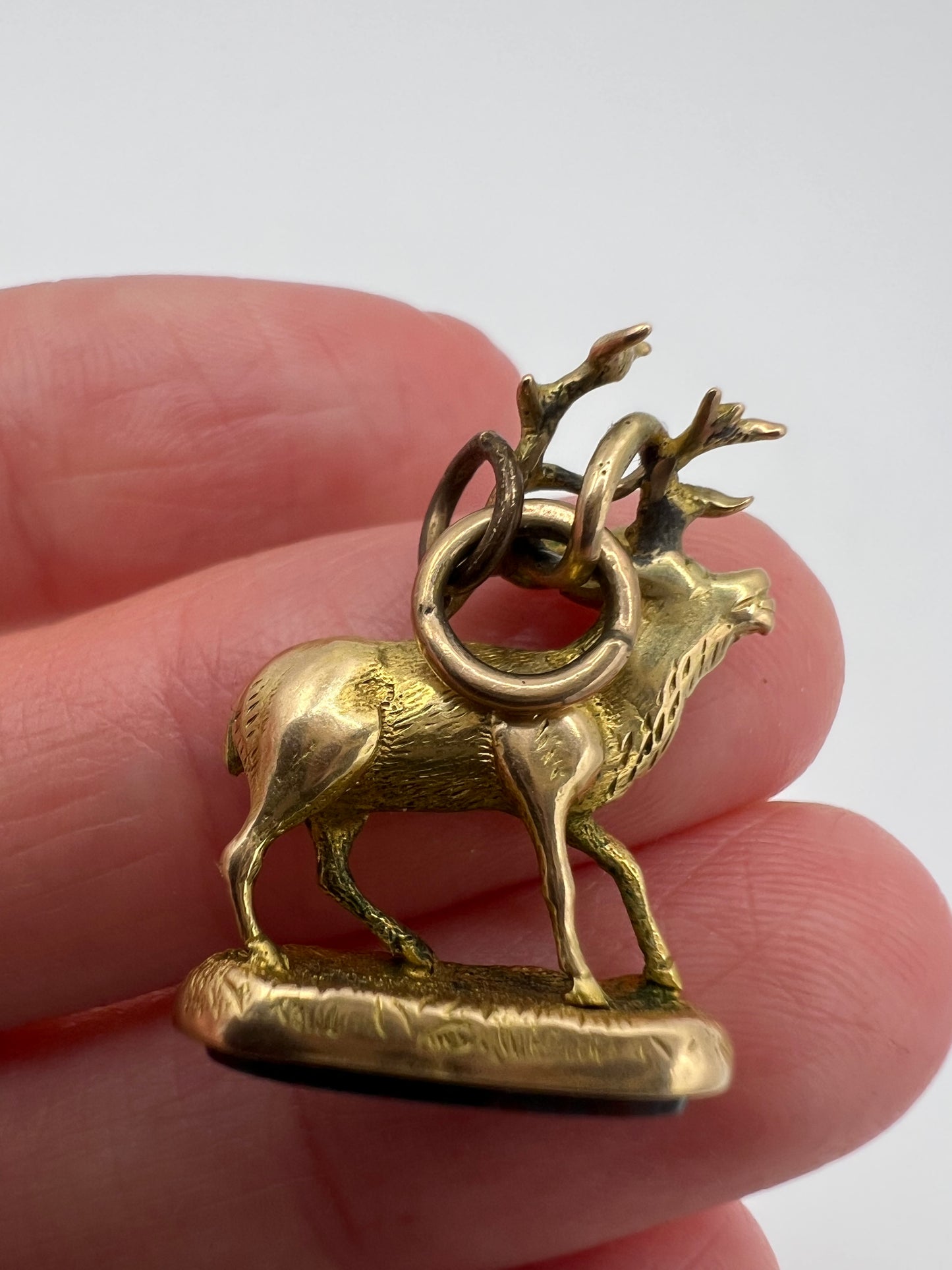 Reindeer Antique Watch Fob Pendant High Carat Gold
