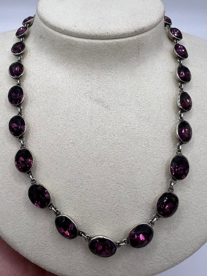 Georgian Paste Amethyst And Silver Riviere Necklace