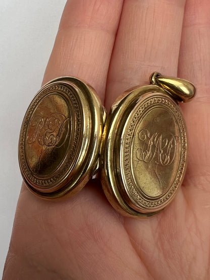 15ct Gold Heart-breaking Memorial Locket Remembering 2 Children