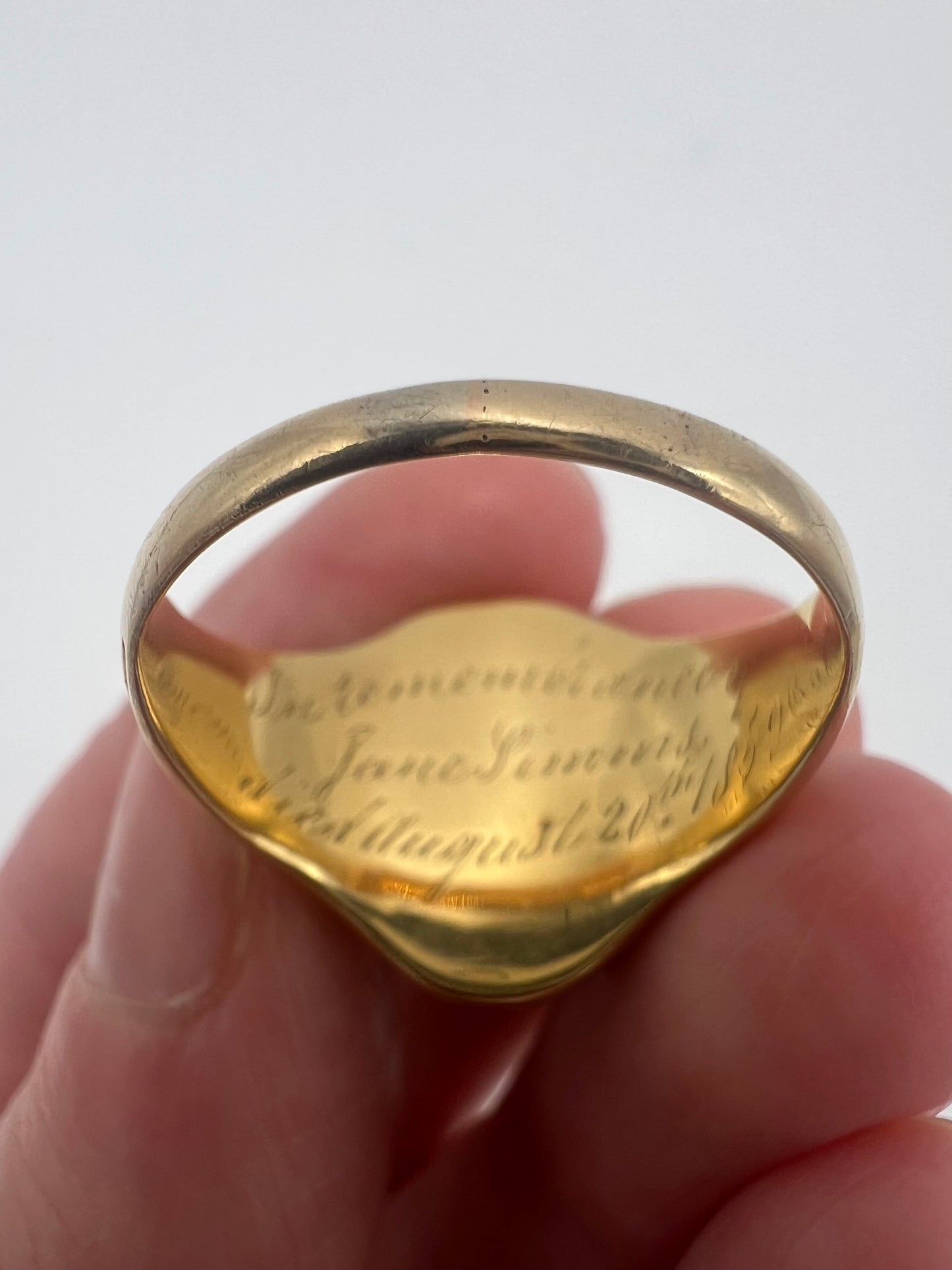 1859 Banded Onyx Black Cat Intaglio Seal Locket Memorial Opening Ring