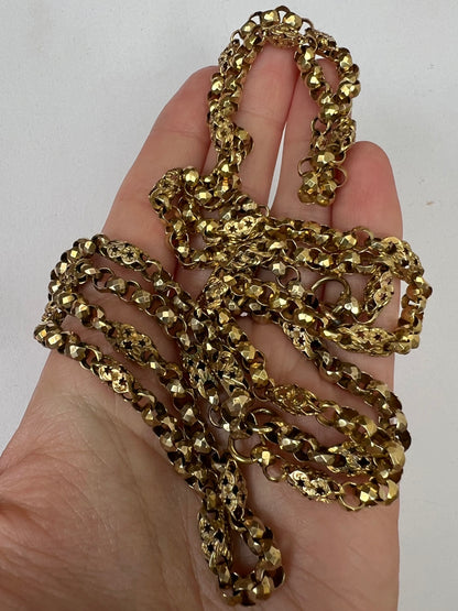 Victorian Fancy Link 9ct Gold Albert Chain Necklace. Reserved, please enquire