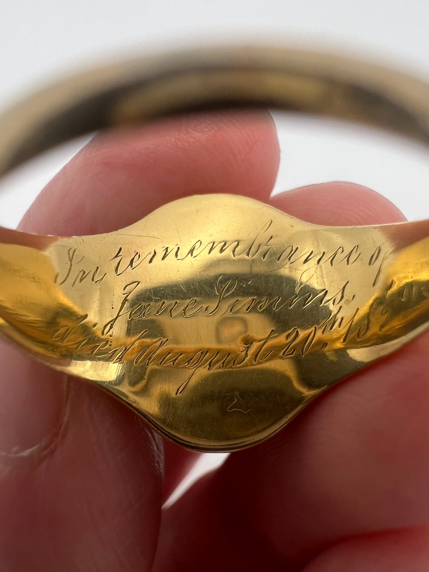 1859 Banded Onyx Black Cat Intaglio Seal Locket Memorial Opening Ring