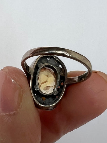 Arts & Crafts Citrine Silver Ring