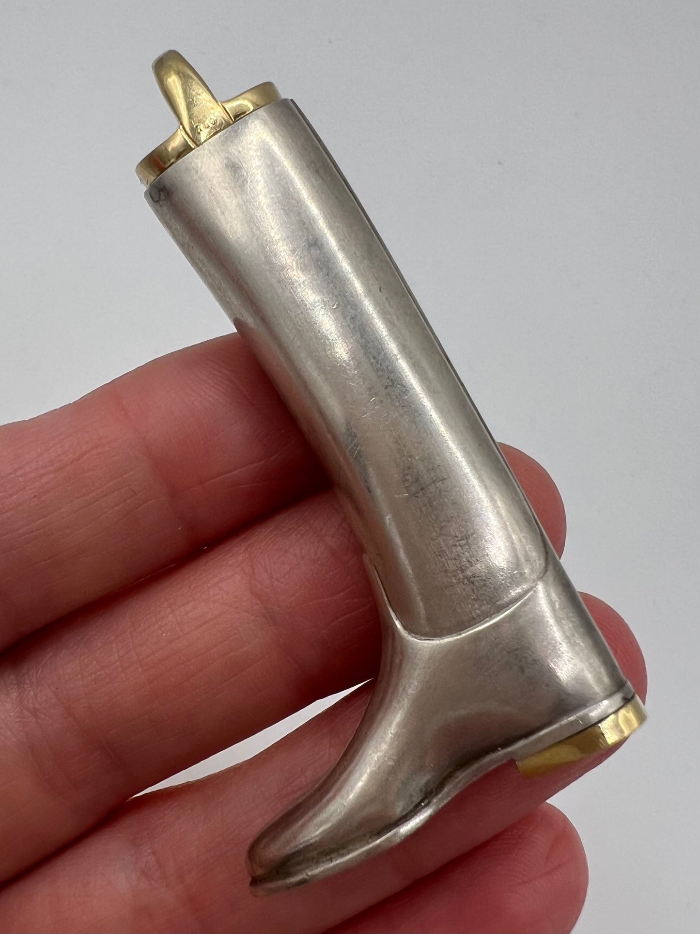 1 of 1 Commission Hermes 18ct Gold & Silver Riding Boot Mystery Pendant!