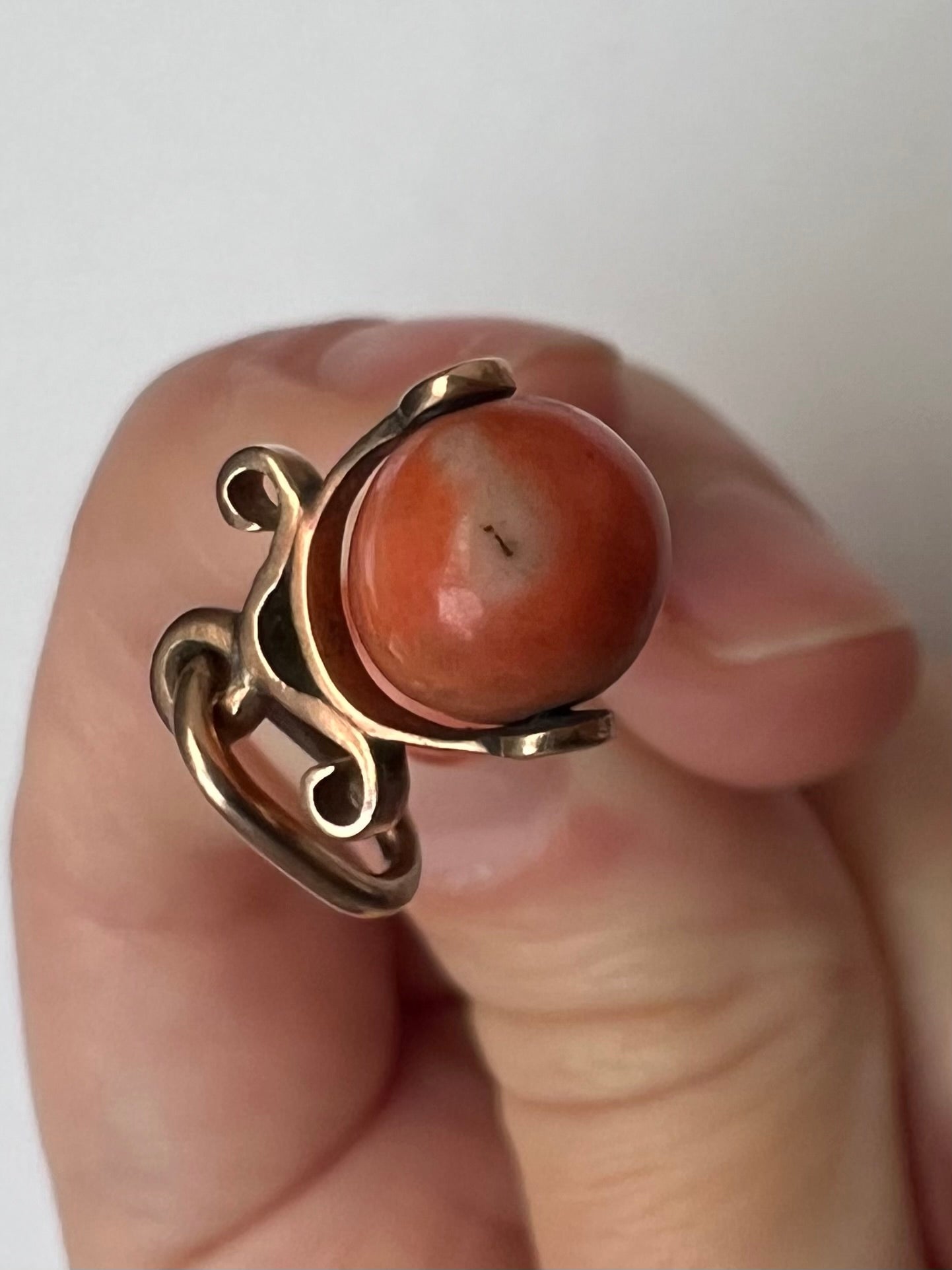 To Ward Off Evil Spirits - Coral Cornicello Talisman Gold Charm Pendant