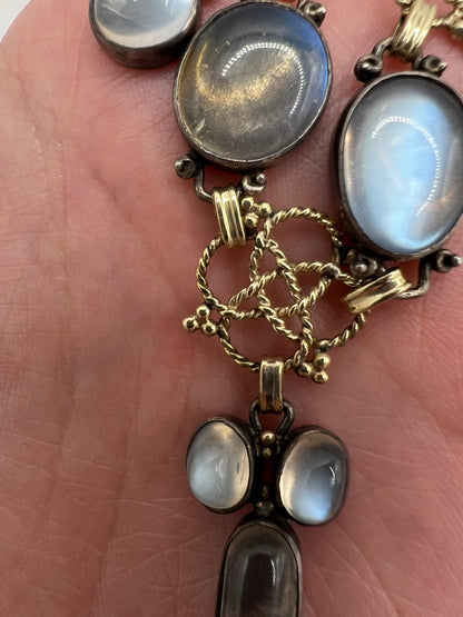 RESERVED Please enquire - Artificer's Guild Silver Moonstone Arts & Crafts Necklace