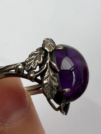 Arts & Crafts Silver Amethyst Ring