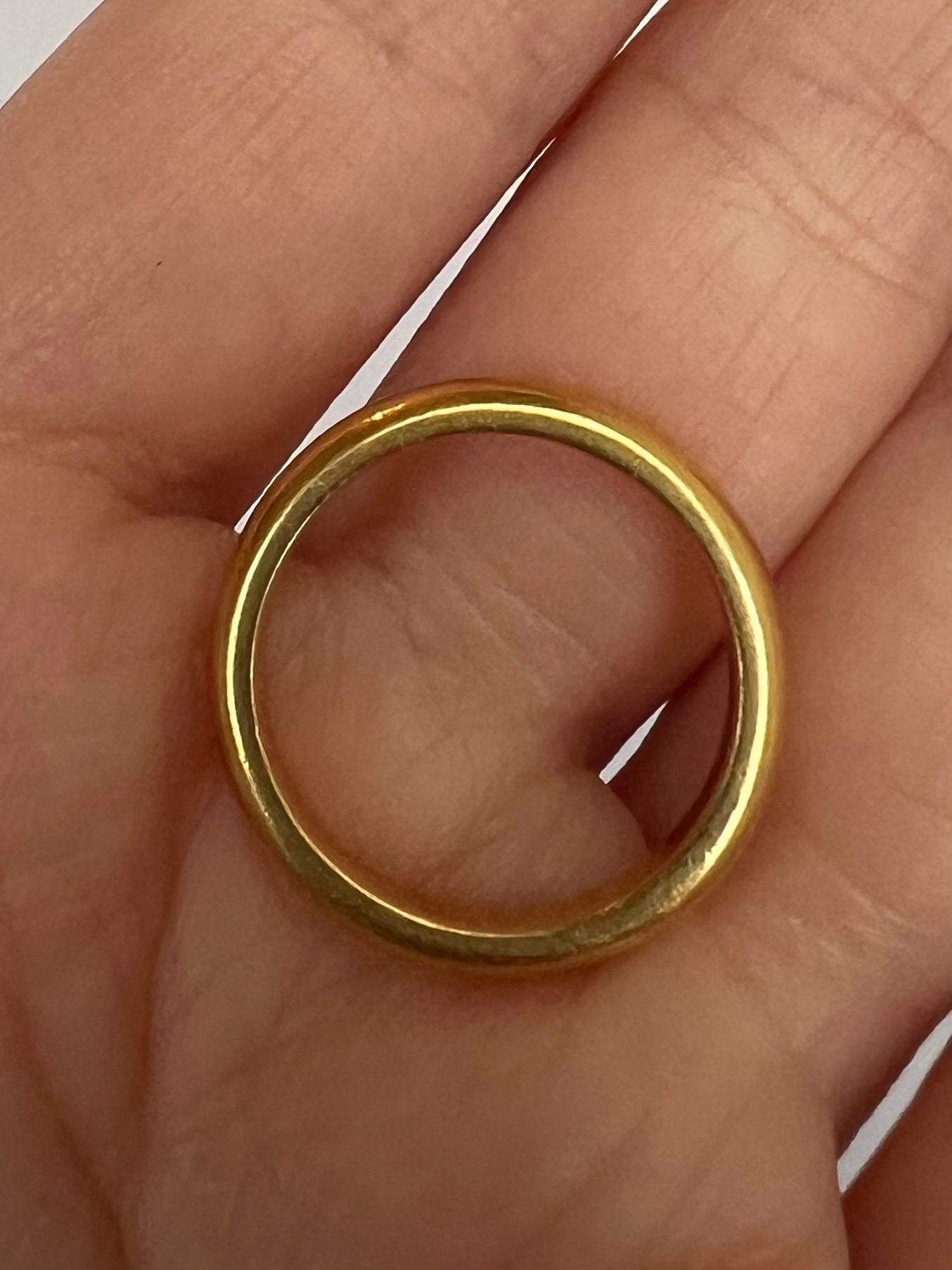 Vintage 22ct Gold Donut Wedding Band Ring 1965 Charles Green & Sons