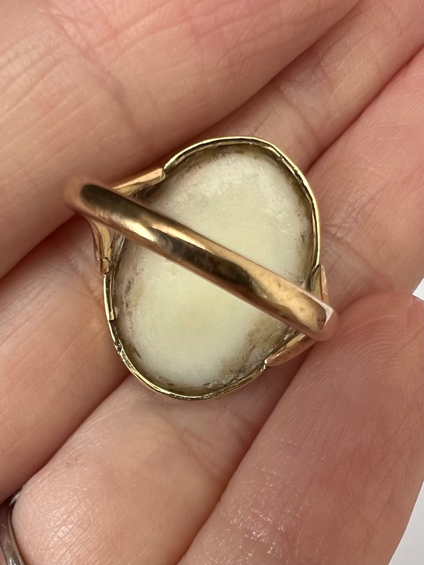 Unusual Antique Cameo Gold Pinky Ring