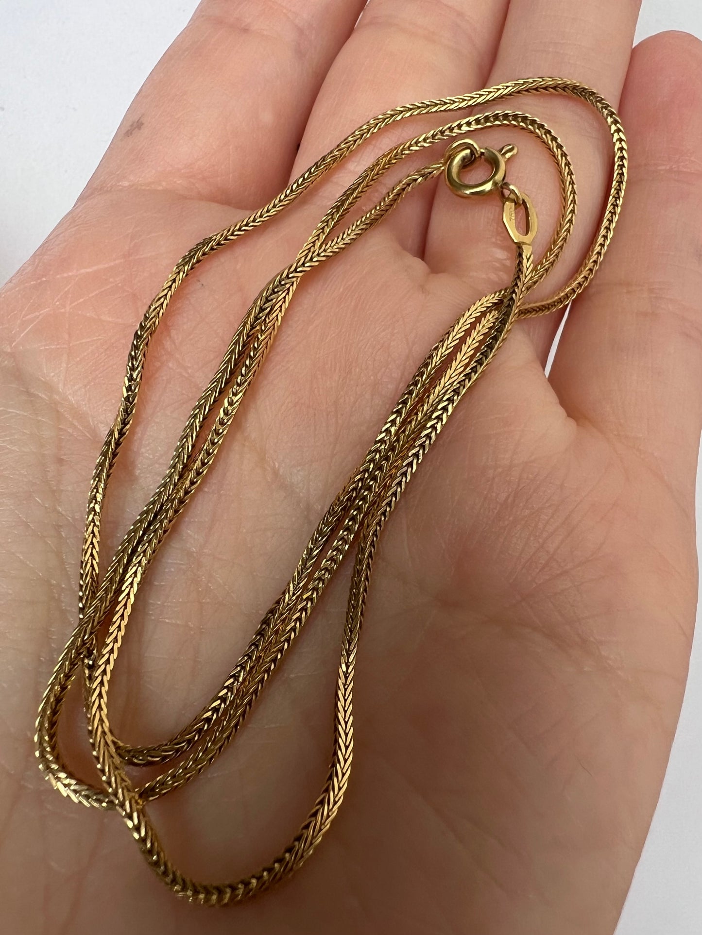 Slinky 19.5" Solid 18ct Gold Snake Fox Tail Chain