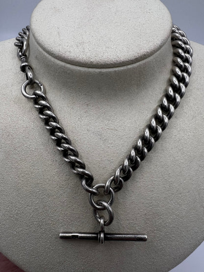 Very Heavy Chunky Curb Link Antique Silver Biker Chain