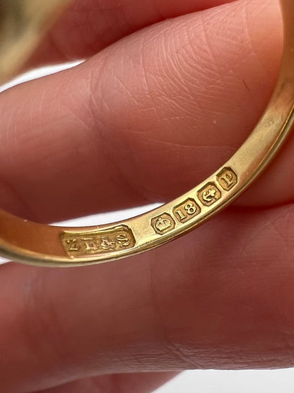 Memento Mori Gents 18ct Gold Gent's Skull Poison Or Locket Ring With Diamond Eyes