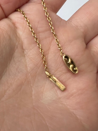 Sentimental Victorian 15ct Gold Amethyst Necklace in Suffragette Colours