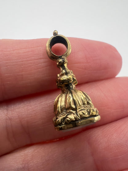 Victorian Chalcedony Gold Cased Milky Fob Seal Pendant