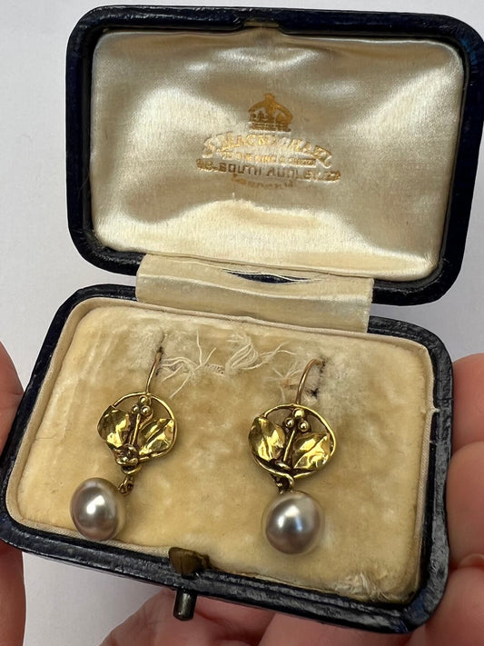 Rare Arts & Crafts Pearl Drop Earrings - Reserved, please enquire