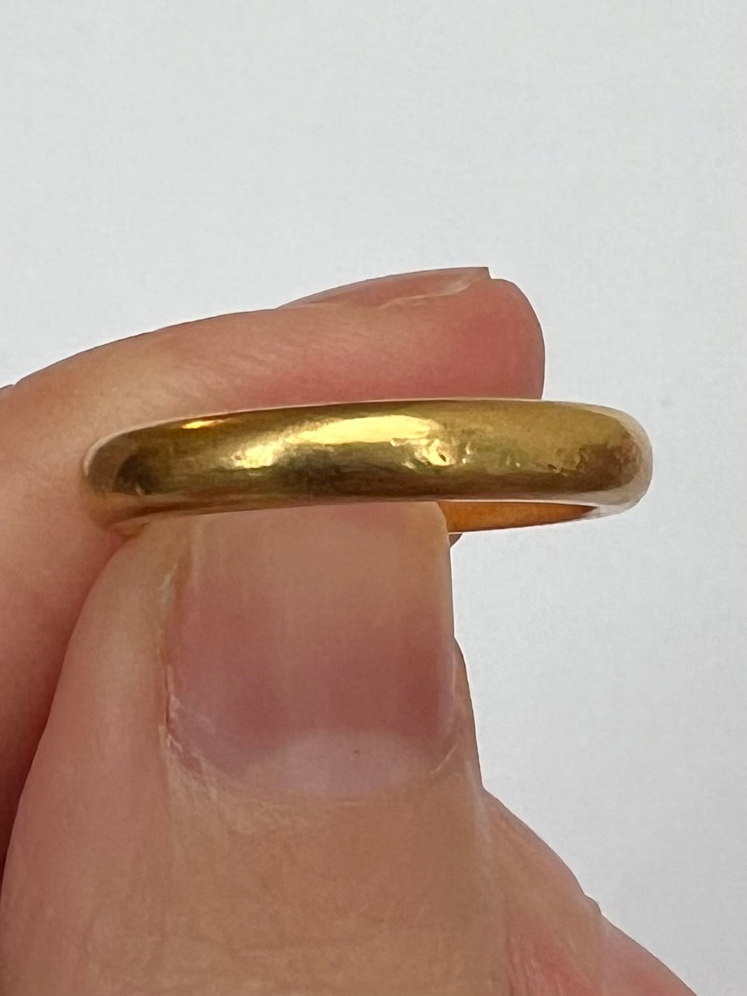 Vintage 22ct Gold Donut Wedding Band Ring 1965 Charles Green & Sons