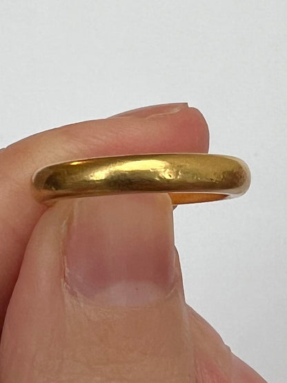 Vintage 22ct Gold Donut Wedding Band Ring 1965 Charles Green & Sons