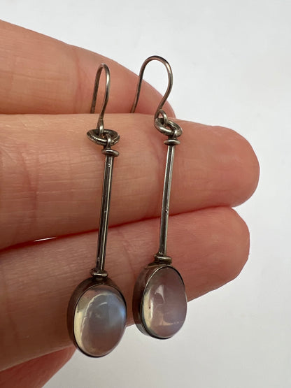 Arts & Crafts Moonstone Drop Earrings