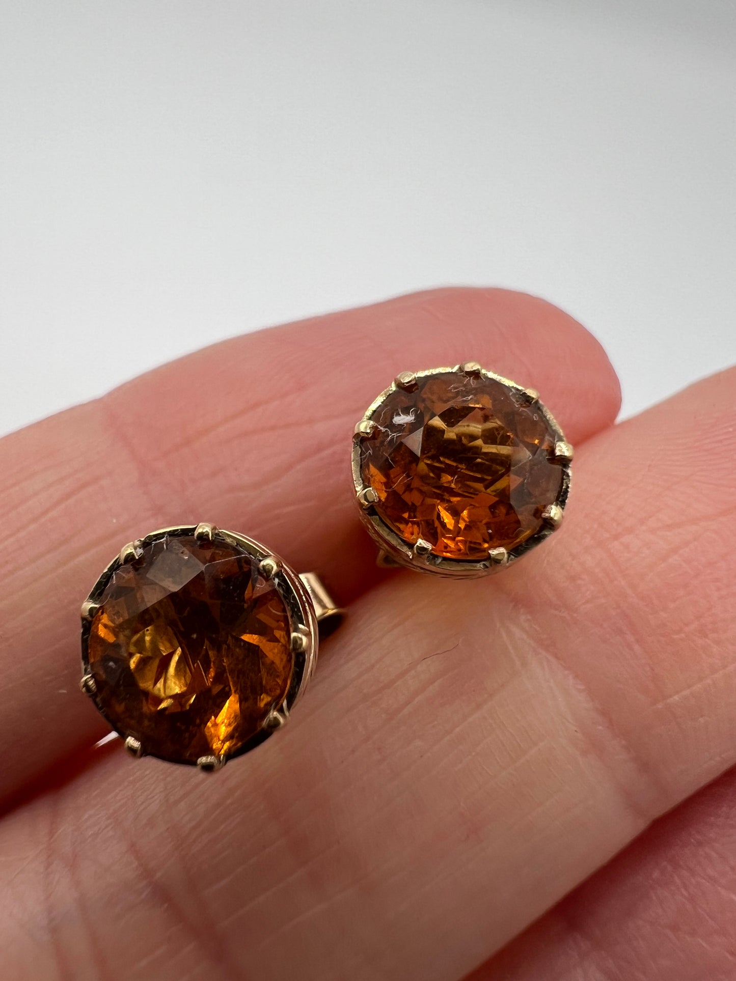 Scottish Cairngorm Gold Citrine Stud Earrings