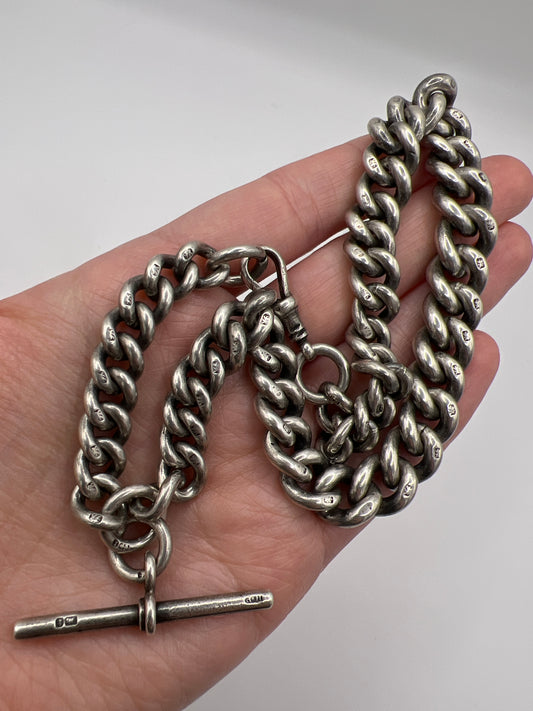 Very Heavy Chunky Curb Link Antique Silver Biker Chain