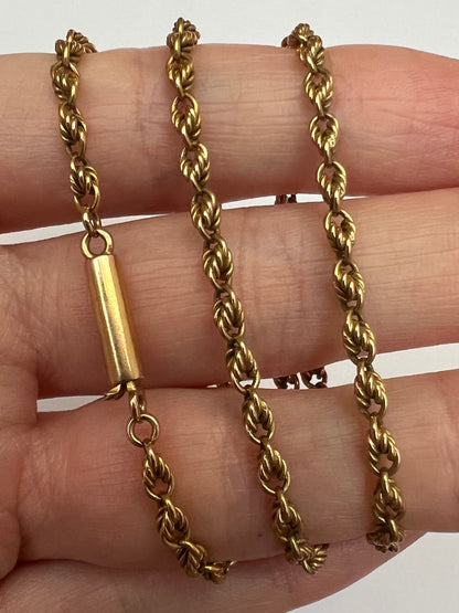 Harvey & Gore Heavy Antique 15ct Gold Rope Twist Chain