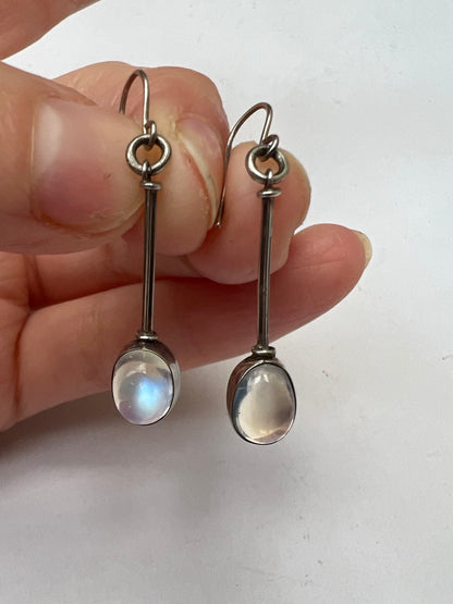 Arts & Crafts Moonstone Drop Earrings
