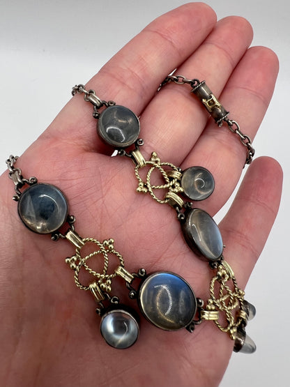 RESERVED Please enquire - Artificer's Guild Silver Moonstone Arts & Crafts Necklace