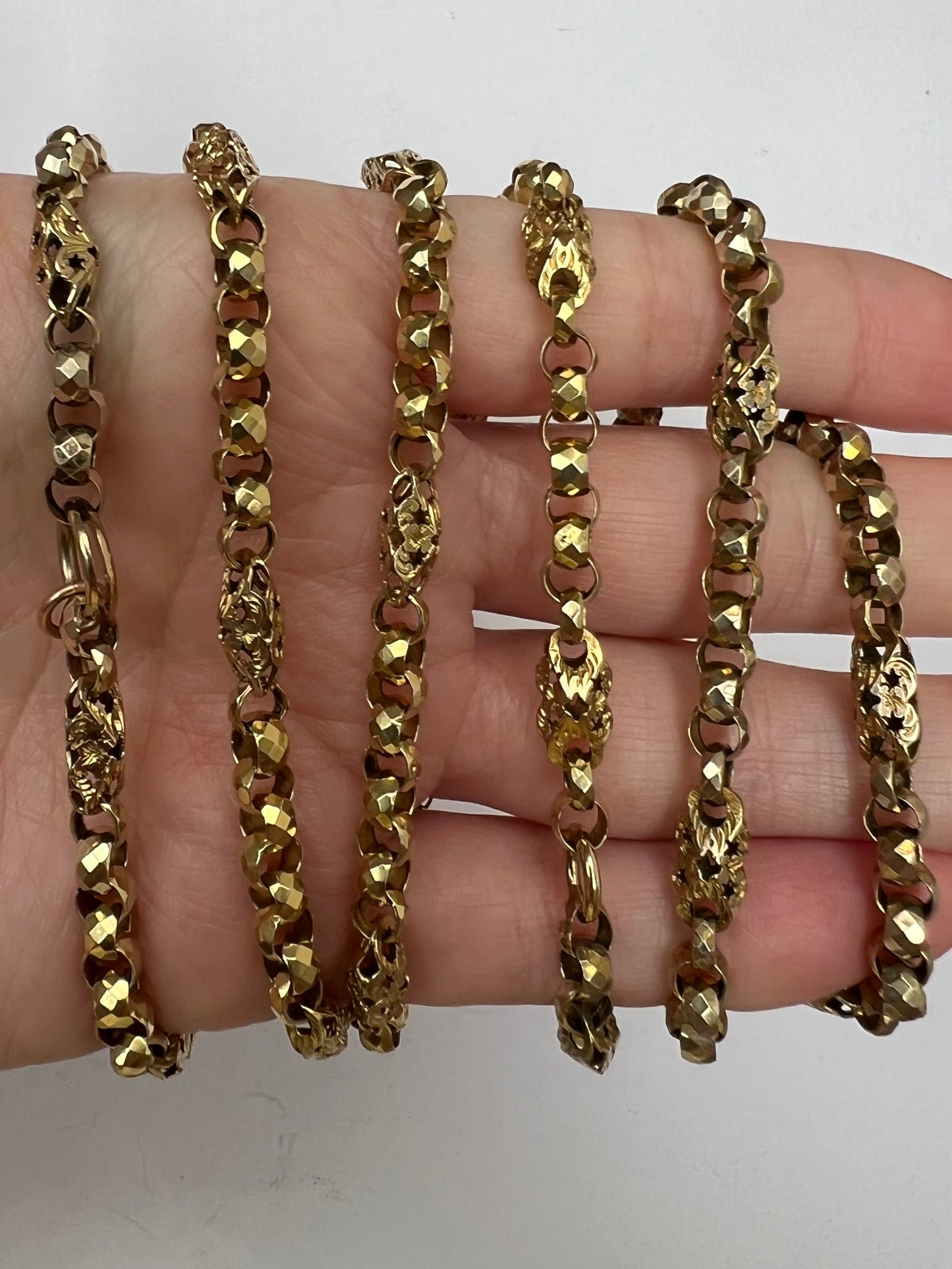 Victorian Fancy Link 9ct Gold Albert Chain Necklace. Reserved, please enquire