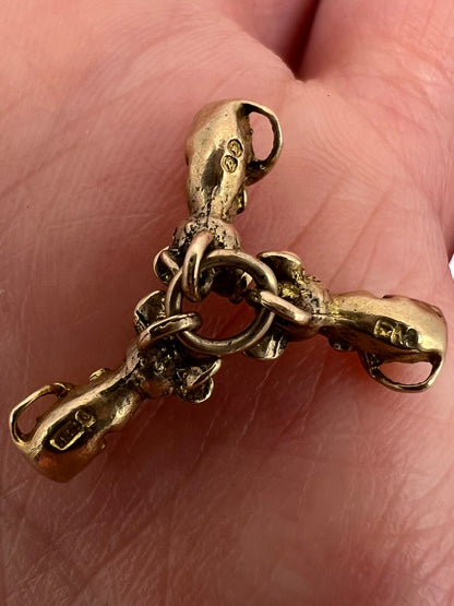 Comical 3 Blind Mice Gold Charm