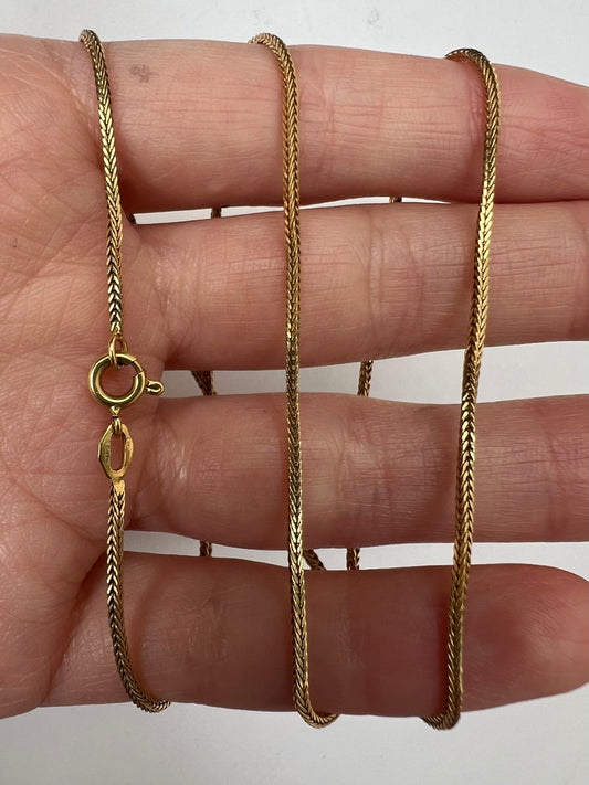 Slinky 19.5" Solid 18ct Gold Snake Fox Tail Chain