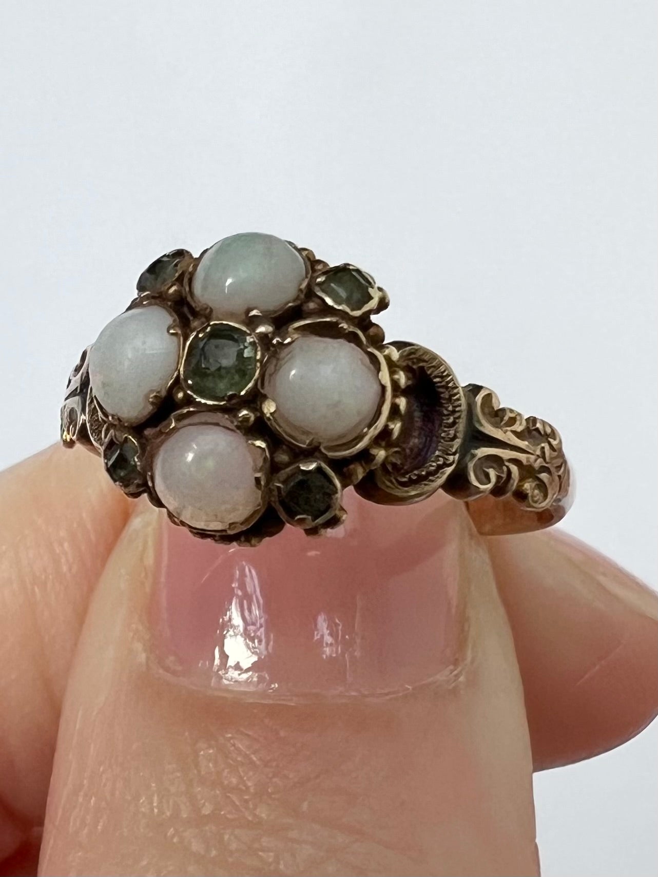 1863 15ct Gold Opal Quatrefoil Ring