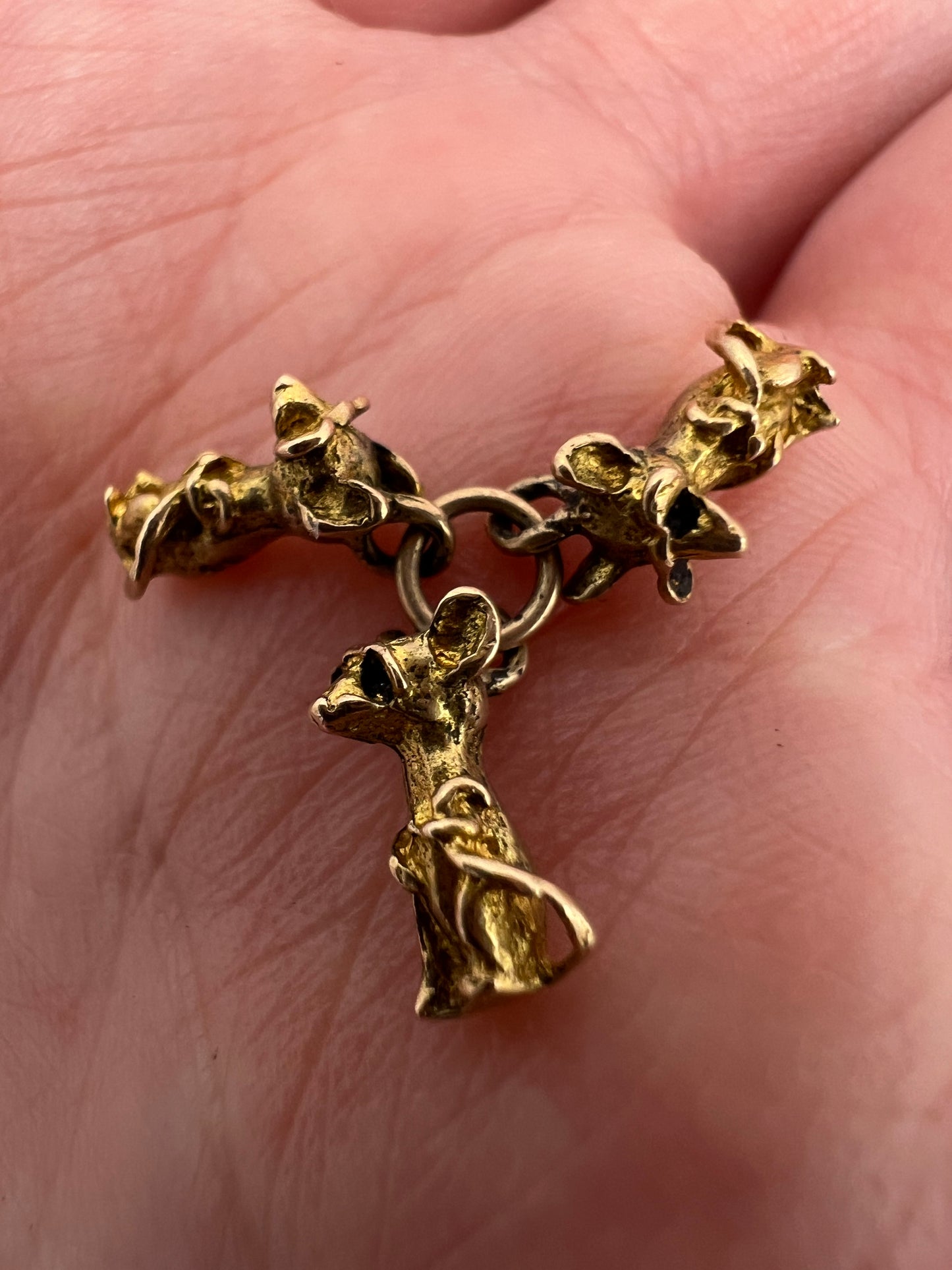 Comical 3 Blind Mice Gold Charm