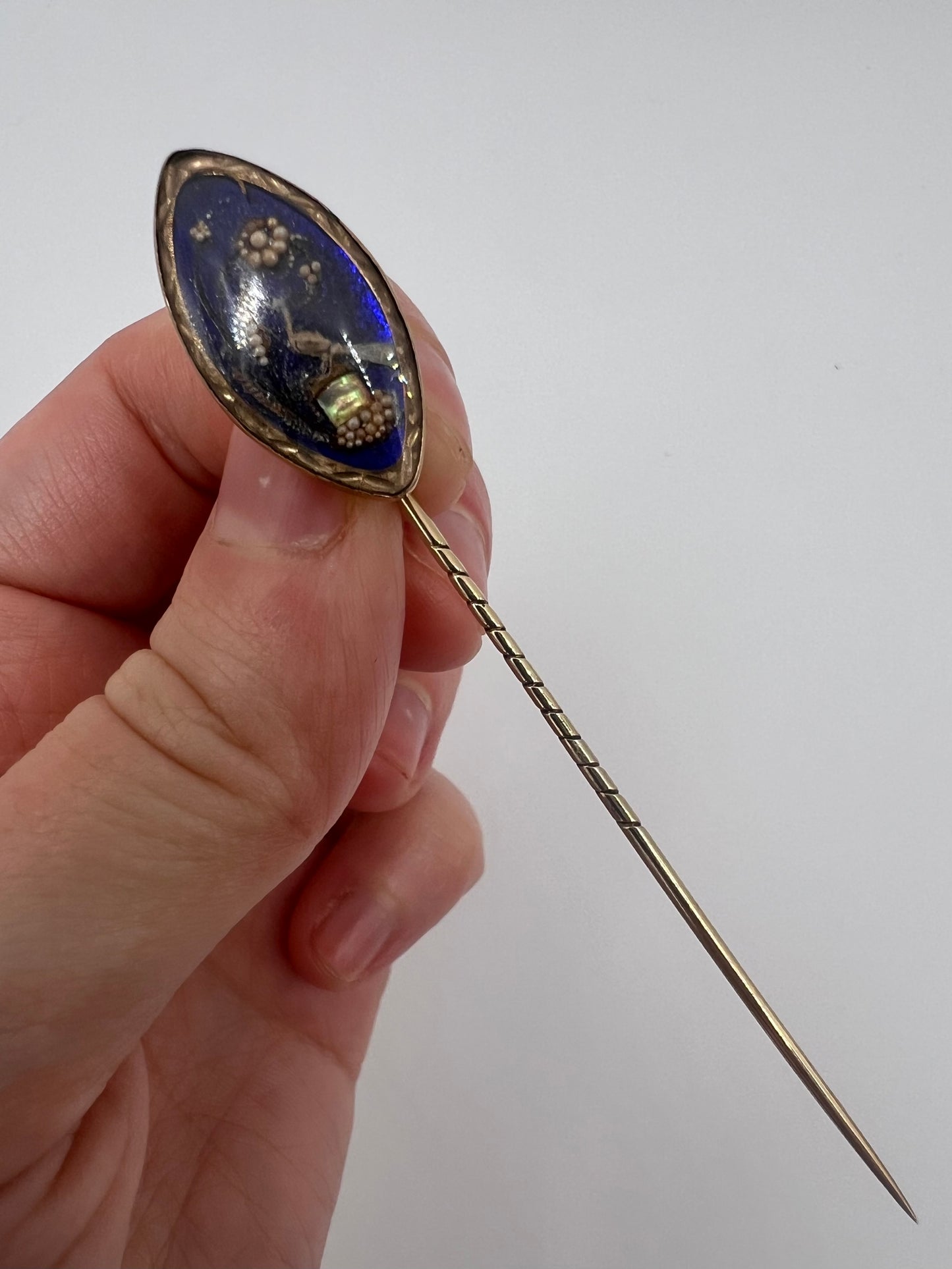 A Miniature Work Of Art! Regency Bird Gold Stick Pin