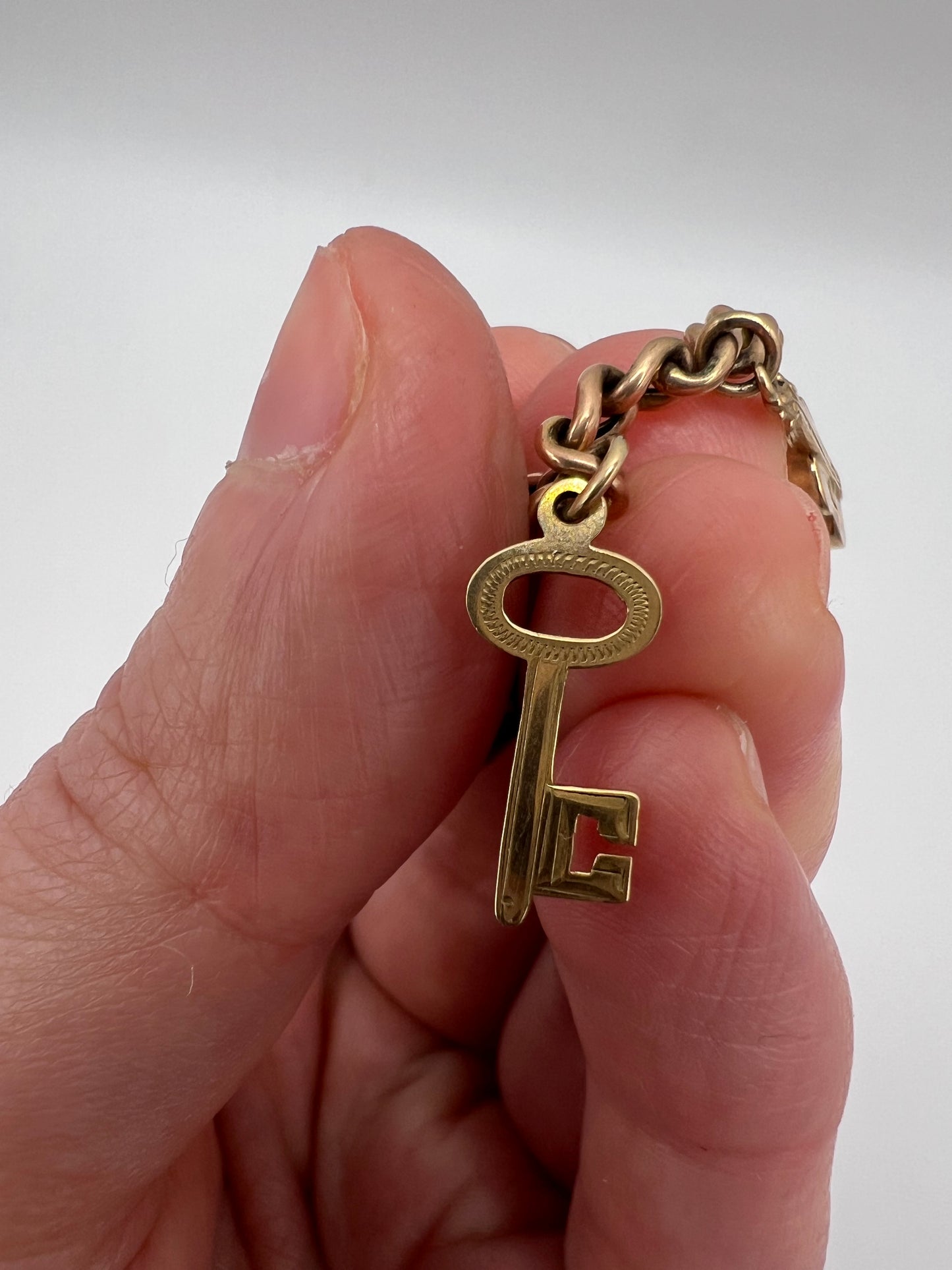 Gold Charm Bracelet With Many Unusual and Rare Charms