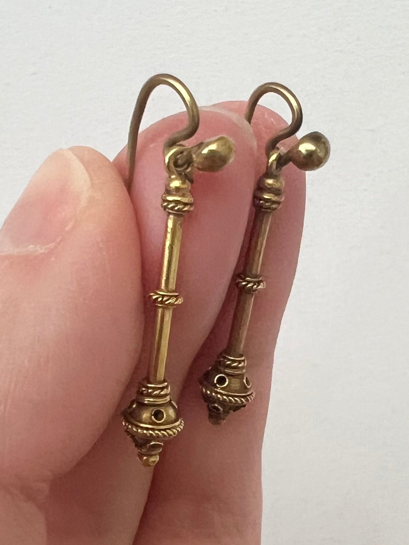 Fortunato Pia Castellani Etruscan Revival Victorian Gold Drop Earrings