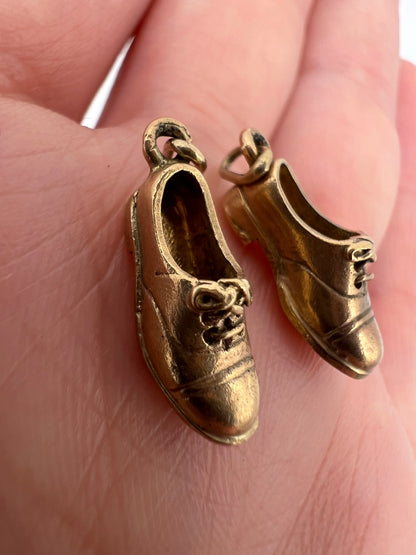 A Tiny Pair of Gold Shoes For Earrings or Charm Pendant