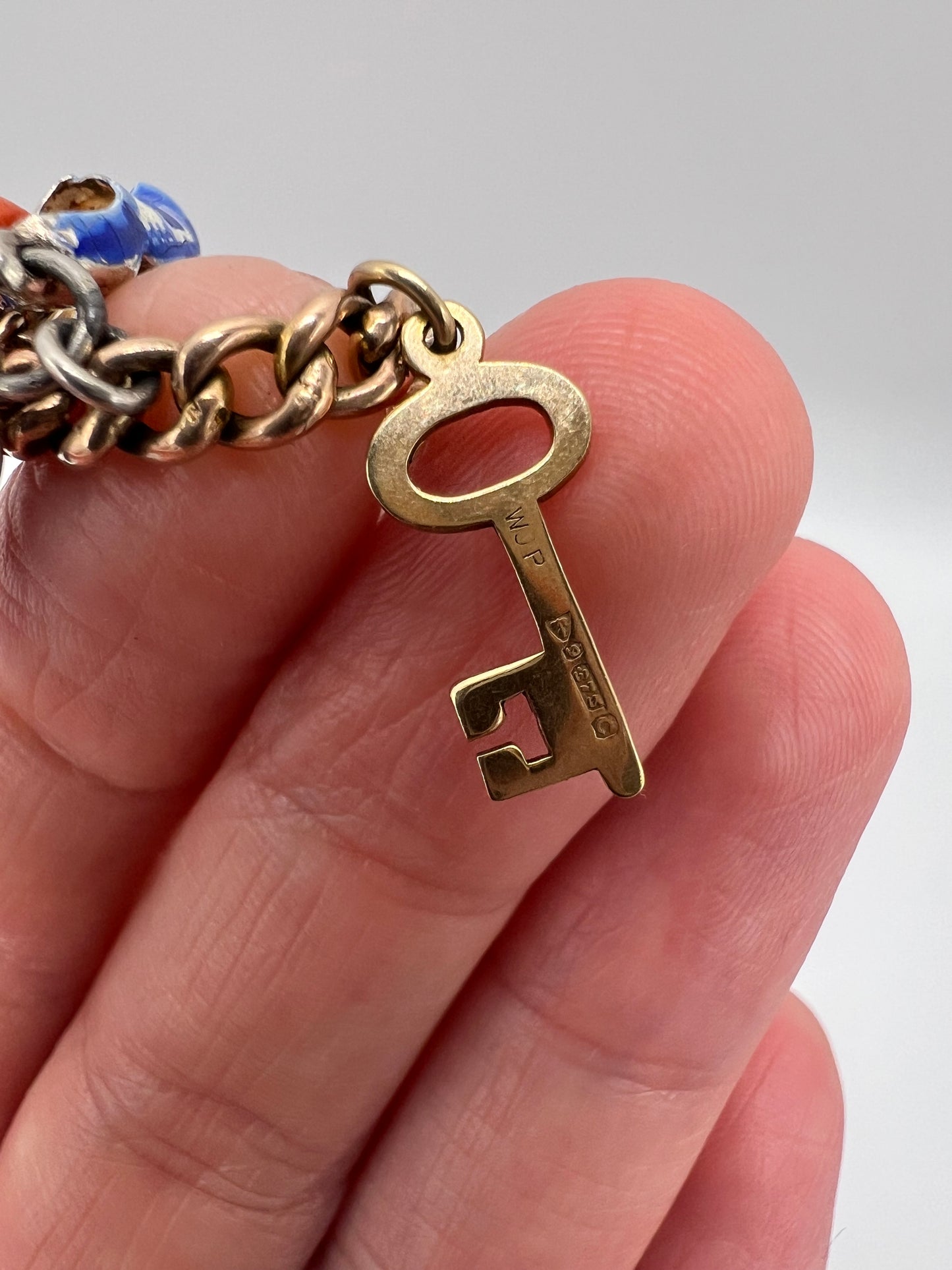 Gold Charm Bracelet With Many Unusual and Rare Charms