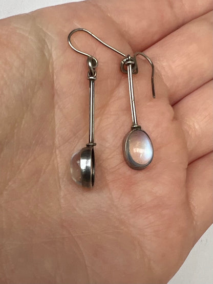 Arts & Crafts Moonstone Drop Earrings